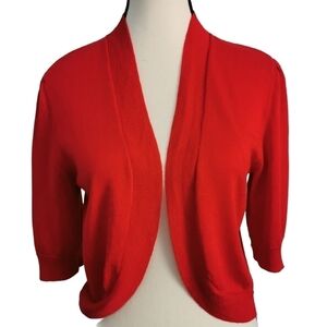 Chaps 3/4 Sleeve Knit Shrug in Vibrant Red -Sz XS Open To Offers